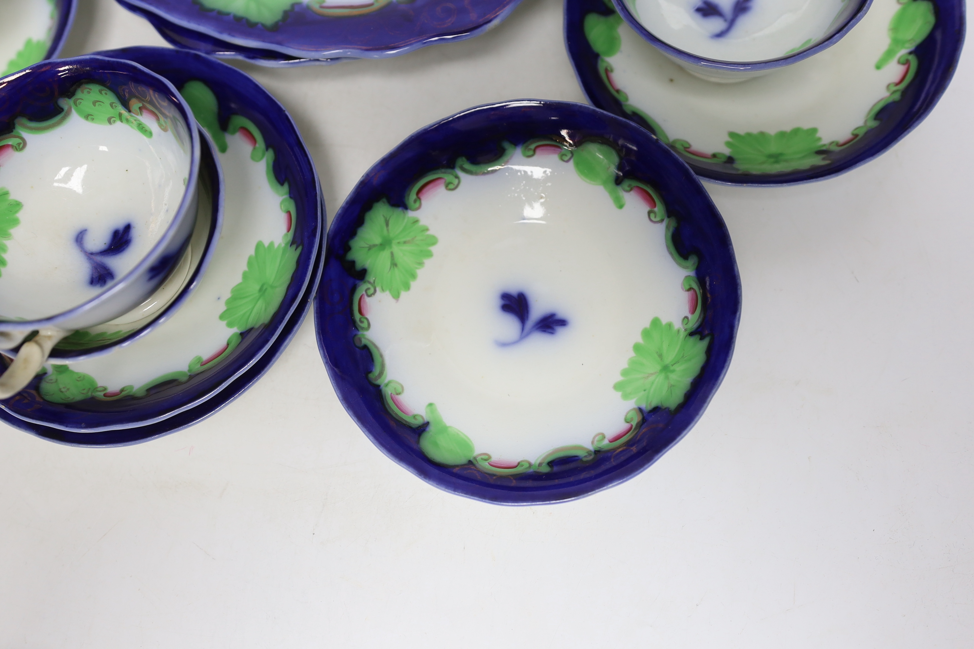 A mid 19th century Gaudy style Welsh part teaset
